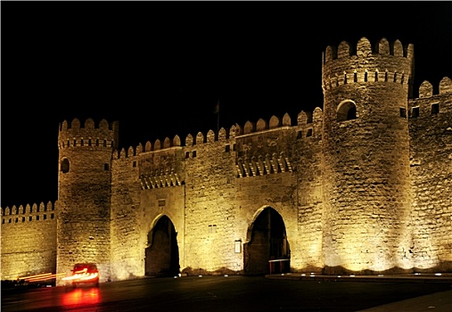老城,大门,巴库,阿塞拜疆