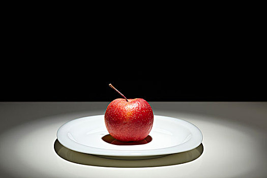 红苹果,苹果,品种,白色,盘子