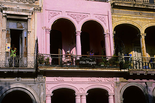 古巴,哈瓦那,街景,露台