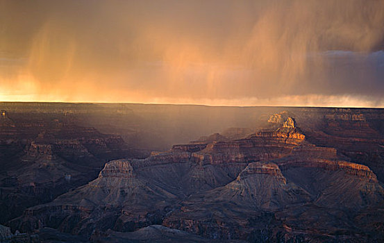 夏天,季风,落下,雨,上方,鲜明,天使,峡谷,北缘,大峡谷国家公园,亚利桑那