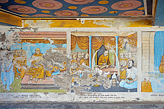 佛教,墙壁,宗教,指示,庙宇,斯里兰卡,亚洲