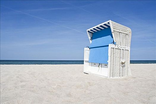 沙滩椅,海滩,靠近,阿伦斯霍普,梅克伦堡前波莫瑞州,德国,欧洲
