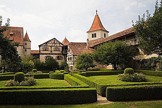 城堡,花园,斯瓦比亚,巴伐利亚,德国,欧洲