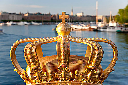 瑞典,皇家,皇冠,海普斯霍尔曼,桥,中心,斯德哥尔摩