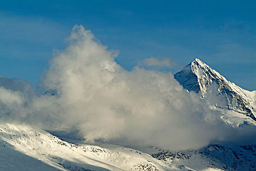 山,瑞士,阿尔卑斯山,瓦莱,欧洲