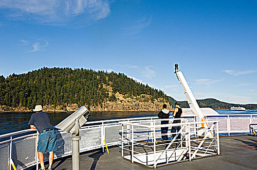 乘客,渡轮,水,乔治亚,海峡,不列颠哥伦比亚省,加拿大