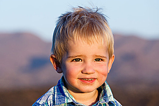 男孩,2岁,头像,纳米比亚,非洲
