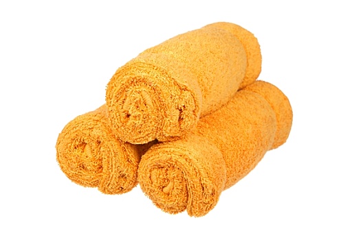 三个,橙色,毛巾
