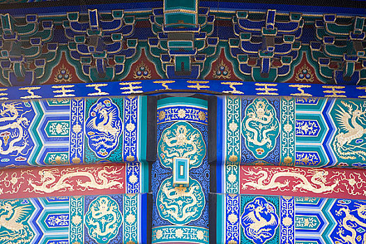 北京天坛公园建筑上的彩绘