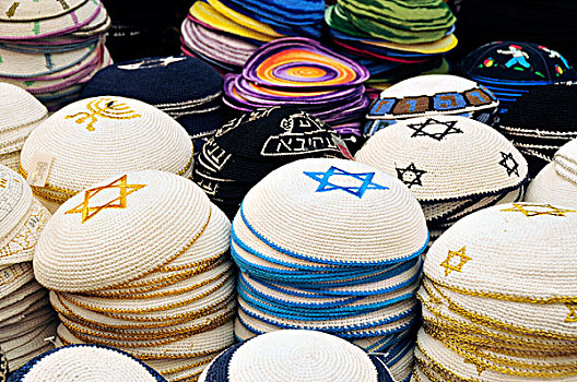 帽,星,店,市场,耶路撒冷,以色列,中东,东方