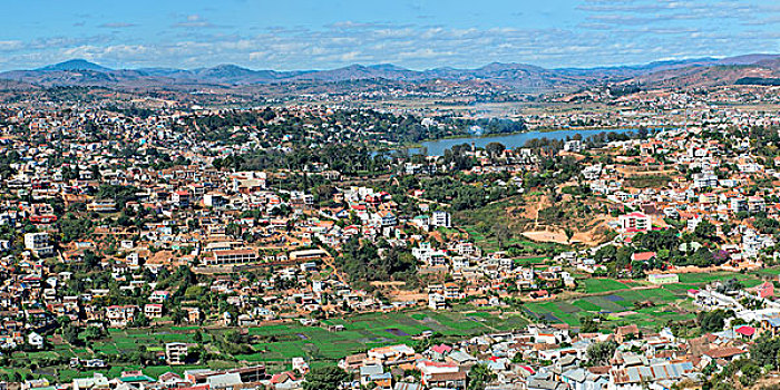 远眺,城市,塔那那利佛,马达加斯加,非洲