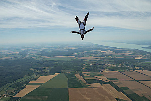 男性,跳伞运动员,倒立,高处,匈牙利
