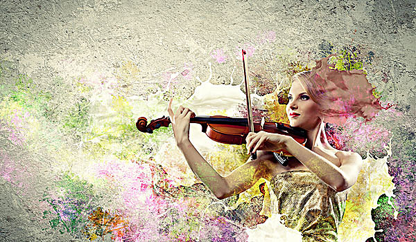 图像,美女,女性,小提琴手,演奏,背景