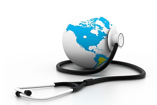 地球,听诊器,全球,卫生保健