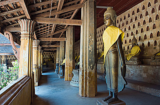 佛像,施沙格庙,庙宇,万象,老挝,印度支那,亚洲