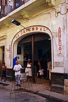 古巴,老哈瓦那,街景,杂货店,入口