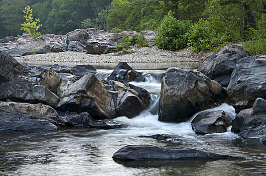 岩石构造,河,山峦,阿肯色州,美国