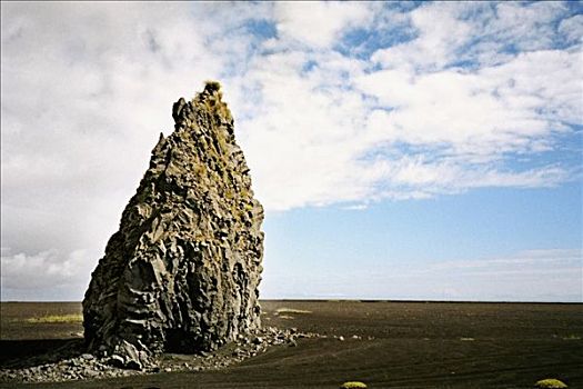 岩石构造,海岸,黑沙,海滩,冰岛