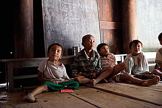 孩子,学校,缅甸