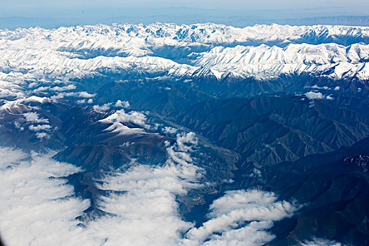 群山,雪山,山脉,高原