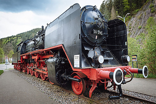 历史,蒸汽机,树林,铁路,火车站,黑森林,巴登符腾堡,德国,欧洲