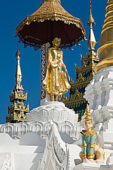 佛像,大金塔,庙宇,仰光,缅甸,亚洲