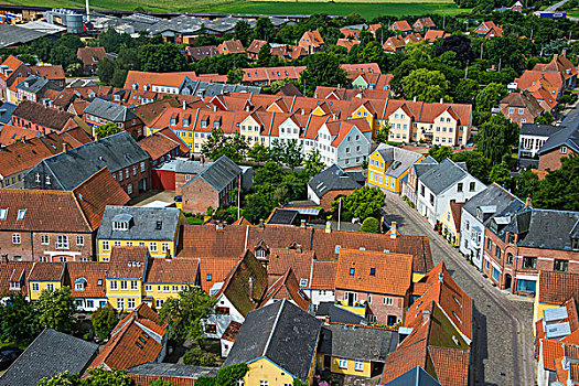 俯瞰,上方,生存,城市,日德兰半岛,丹麦