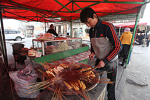 食物,食品,美味,美食,新疆,摊位,快餐,风味,麻辣烫