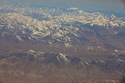 航拍,飞机,天空,机翼,飞行,雪山,新疆,天山,壮观,云海,山峰,河流,山顶