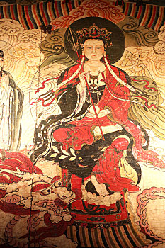 北京智化寺明代地藏王菩萨壁画彩绘
