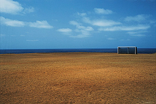 空,足球场,海洋