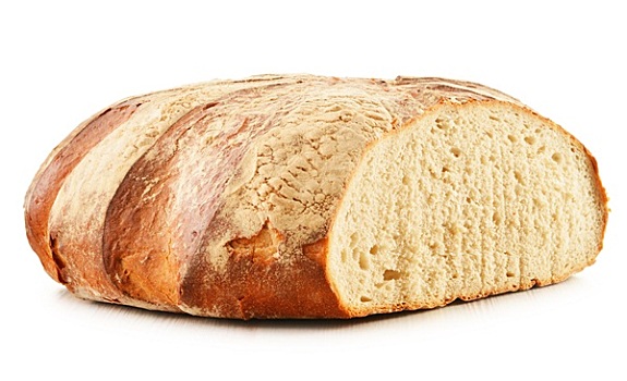 大,长条面包,隔绝,白色背景