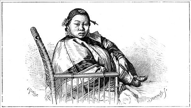 女人,捆绑,脚,中国,19世纪,艺术家