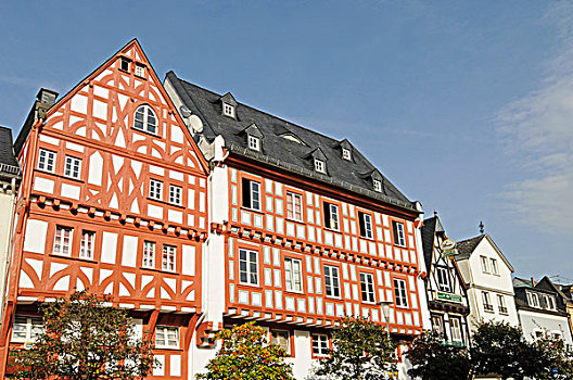 历史,半木结构,房子,波帕德,莱茵兰普法尔茨州,德国,欧洲