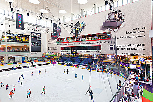 阿联酋,迪拜,市区,商场,室内,滑冰场