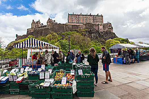 农民,市场,正面,爱丁堡城堡,爱丁堡,苏格兰