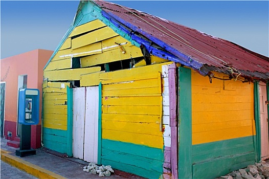 加勒比,墨西哥,低劣,彩色,房子