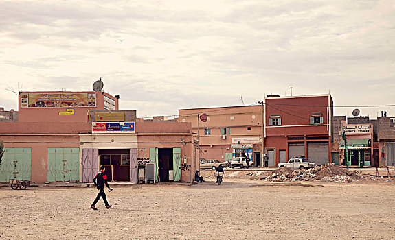 街道,房子,沙子,荒芜,摩洛哥