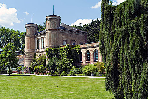 植物园,近郊,城堡,花园,卡尔斯鲁厄,巴登符腾堡,德国,欧洲