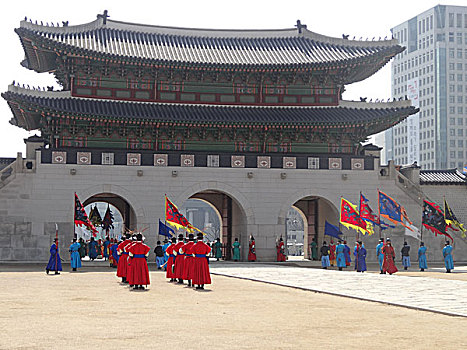 韩国首尔景福宫传统换岗仪式