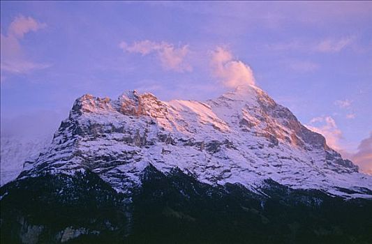 高山辉,艾格尔峰,靠近,格林德威尔,瑞士