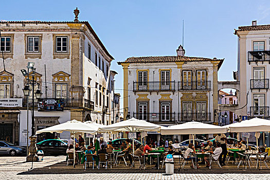 咖啡,户外,座椅,城市,建筑,特色,锻铁,栏杆,历史名城,中心,世界遗产,葡萄牙