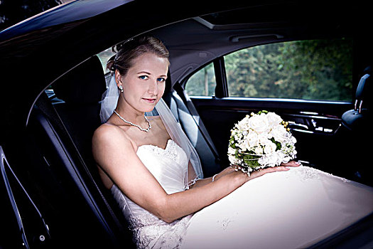 年轻,新娘,汽车