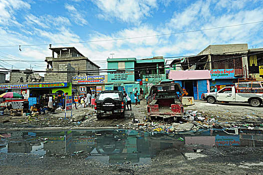 haiti,port,au,prince,polluted,street,and,river