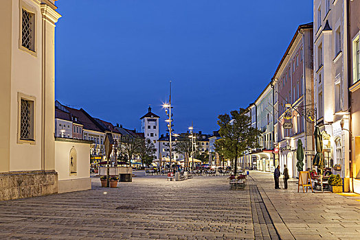城镇广场,齐姆高,上巴伐利亚,巴伐利亚,德国南部,德国,欧洲