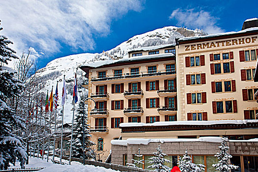 冬天,酒店,策马特峰,瑞士