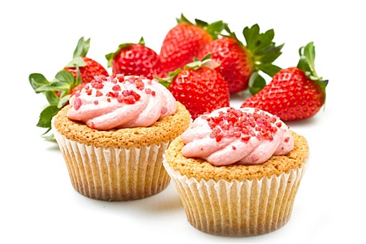 草莓,杯形蛋糕