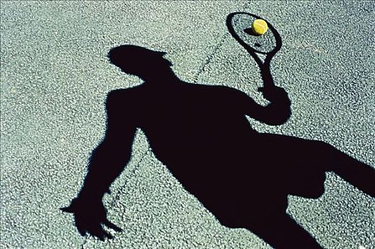 影子,玩,网球