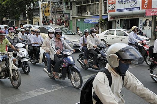 摩托车,轻型摩托车,交通,混乱,胡志明市,西贡,越南,东南亚