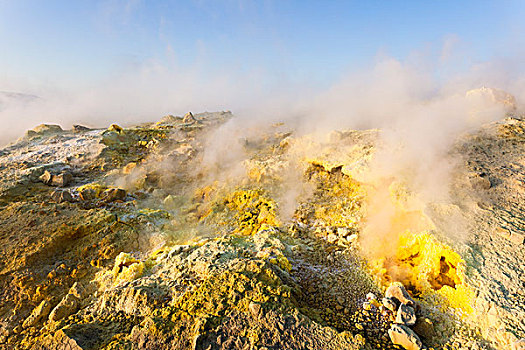 喷气孔,奶奶,火山,埃奥利群岛,意大利